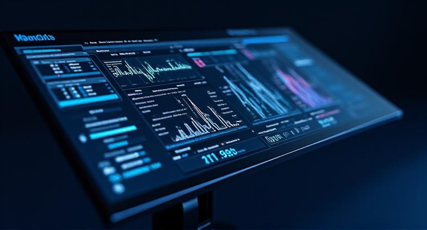 Visualization of AI predictive analytics showing supply and demand curves for recycled materials